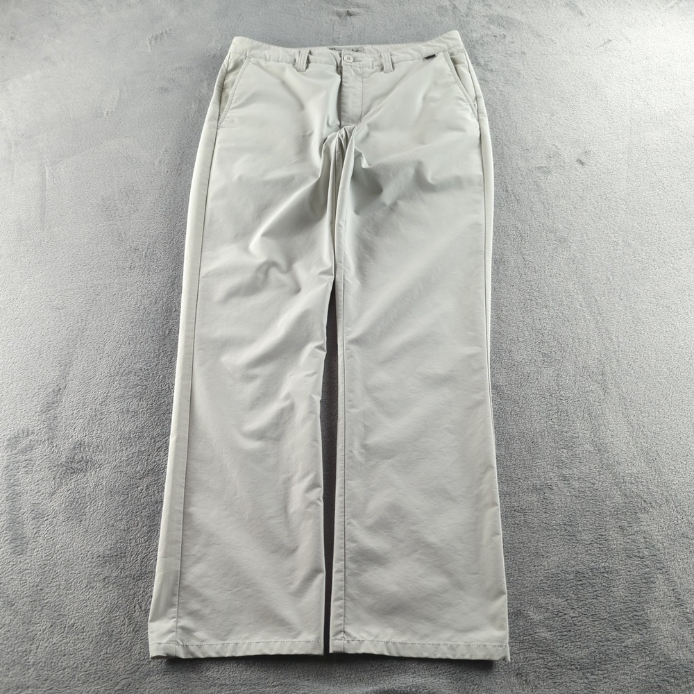 Travis Mathew Pants Mens 34x32 White Straight Fit Golf Stretch Chino Denim